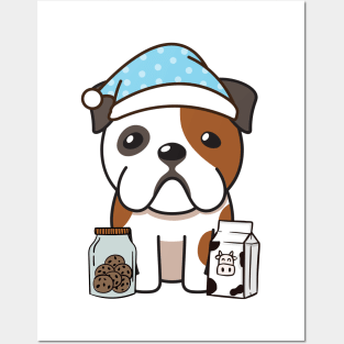 Funny Bulldog is having a midnight snack Posters and Art